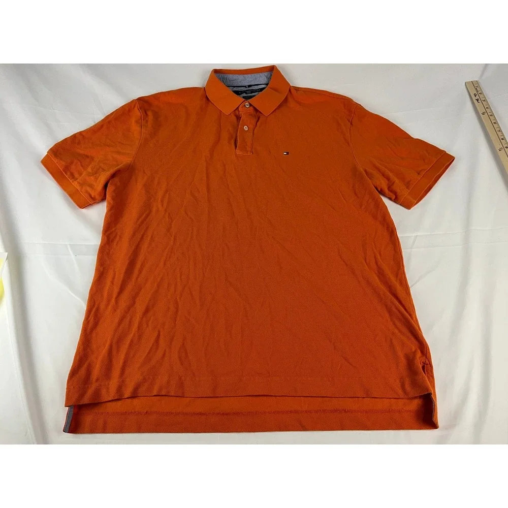 Tommy Hilfiger‎ Men's Orange Classic Fit Short Sleeve Polo Shirt XXL - Picture 2 of 8